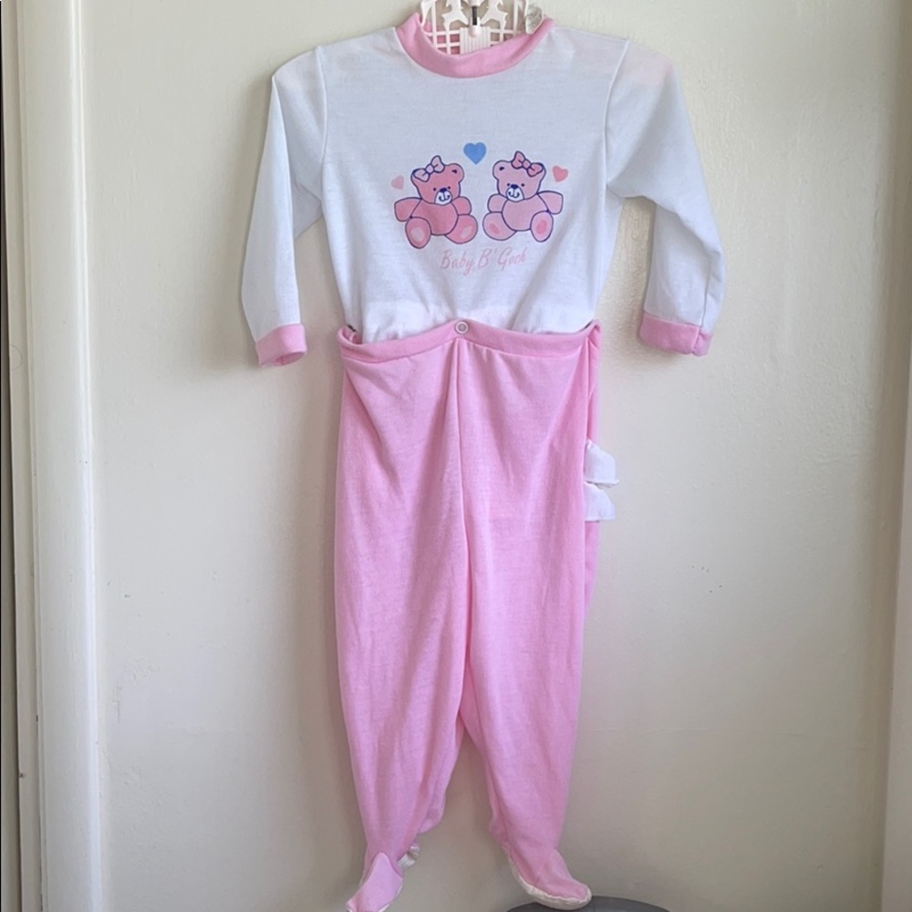 Vintage Oshkosh Sleeper Set Sz 3/6M Teddy Bears